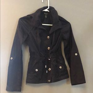 Petite navy blue rain jacket